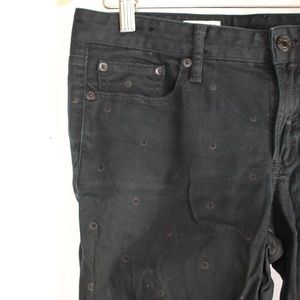 black polka dot denim